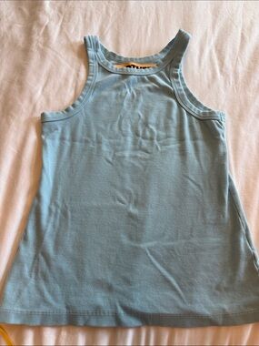 MOTHER Sky Blue Ribbed Tank